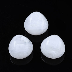 Creamy White Acrylic Beads, Imitation Gemstone Style, Nuggets, Creamy White, 22.5x23x19mm, Hole: 2mm, about 80pcs/500g