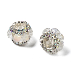 Прозрачный Акриловые бусины-рондели со стразами, со смоляными звездными кабошонами, для ручек с бусинами, брелки, ювелирные изделия и ремесла, прозрачные, 19.5x14.5 мм, отверстие : 2.5 мм