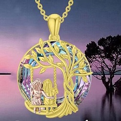 Разноцветный Ожерелье из сплава со стразами, плоско-круглые, 0.79 дюйм (2 см)