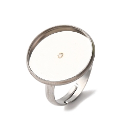 Нержавеющая Сталь Цвет 304 регулируемые кольцевые компоненты из нержавеющей стали, настройки плоских круглых колец, цвет нержавеющей стали, лоток : 18 мм, 3 мм, внутренний диаметр: 17 мм