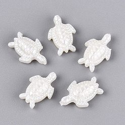 Creamy White CCB Plastic Beads, Turtle, Creamy White, 19.5~20x13.5x7mm, Hole: 1.8~2mm, about 794pcs/500g