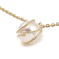 Light Gold Colliers pendentif en plastique ABS, avec des chaînes de câble en laiton, or et de lumière, 15.94 pouce (40.5 cm)