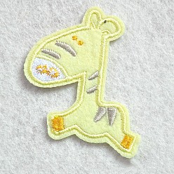 Yellow Computerized Embroidery Cloth Iron on/Sew on Patches, Costume Accessories, Appliques, Donkey, Yellow, 62x50mm