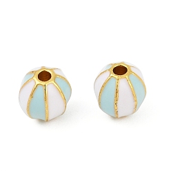 Белый Латунь эмаль бисера, без кадмия, без никеля и без свинца, круглые, матовый золотой цвет, белые, 5.5x6 мм, отверстие : 1.2 мм