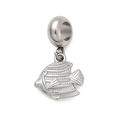 Нержавеющая Сталь Цвет 304 подвески-подвески в виде морских животных из нержавеющей стали, подвески в виде рыб с большими отверстиями, не тускнеет, цвет нержавеющей стали, 22 мм, отверстие : 4.5 мм