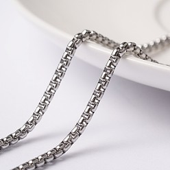 Нержавеющая Сталь Цвет Устойчивы к потускнению 304 цепи из нержавеющей стали, несварные, с катушкой, цвет нержавеющей стали, 2x1 мм, около 82.02 футов (25 м) / рулон