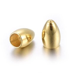 Golden 304 Stainless Steel Cord End Caps, Golden, 6x4mm, Hole: 2.5mm
