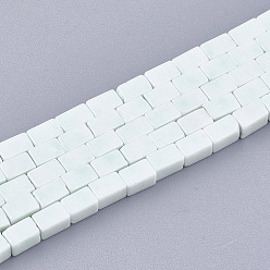 Aquamarine Natural Agate Beads Strands, Dyed, Cuboid, Aquamarine, 3~4x2x2mm, Hole: 1mm, about 106~112pcs/strand, 15.3 inch