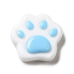 Светло-Голубой Непрозрачные кабошоны из смолы, форма кошачьей лапы, Небесно-голубой, 18x19x4.5 мм