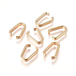 Золотой 201 быстроразъемные соединители из нержавеющей стали, связывающий кольца, золотые, 10x7x1.9 мм