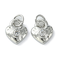 Платина Стойка металлическая латунная микропрофилированная кубическая циркония подвески, с целью перехода в кольце, долговечный, без свинца и без кадмия, шарма сердца, платина, 9.5x8x3 мм