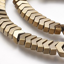 Antique Bronze Plated Non-magnetic Synthetic Hematite Beads Strands, PVD Vacuum Plating, Grade A, Arrowhead, Antique Bronze Plated, 5.5x8x4mm, Hole: 1mm, about 110pcs/strand, 15.3 inch