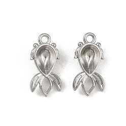 Fish 304 Настройки кабошон из нержавеющей стали кулон, полированный, цвет нержавеющей стали, рыба, лоток : 5.5x3.5 мм, 13x6.5x3 мм, отверстие : 1.2 мм