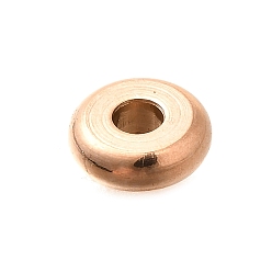 Розовое Золото 304 из нержавеющей стали разделительные бусины, Плоский круглый / диск, розовое золото , 6x2 мм, отверстие : 1.8 мм