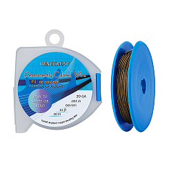 Античная Бронза Круглая медная проволока, для изготовления ювелирных изделий, античная бронза, 20 датчик, 0.8 мм, около 65.61 футов (20 м) / рулон