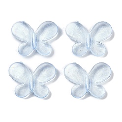 Бледно-бирюзовый Прозрачные акриловые бусины, с блеском, бабочка, бледные бирюзовая, 15x20x4.5 мм, отверстие : 1.8 мм