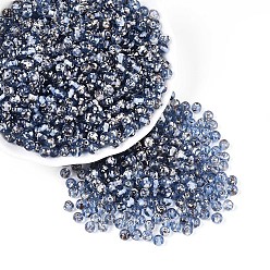 Стально-синий Краска для выпечки пикассо стеклянные бусины, круглые, стальной синий, 4~4.5 мм, отверстие : 1 мм, Около 4500 шт / фунт
