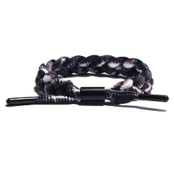 Colorful Adjustable Polyester Cord Braided Bracelets, with Alloy Findings, Colorful, 6-3/4 inch(17cm)