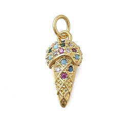 (52) Непрозрачная лаванда Латунные микро проложить кубического циркония подвески, мороженое, реальный 18 k позолоченный, без кадмия и без свинца, стойки покрытие, долговечный, с целью перехода в кольце, разноцветные, 16.5x8x4 мм, отверстие : 3.2 мм