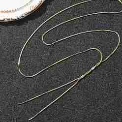 Золотой 304 плоская змейка из нержавеющей стали y ожерелья для женщин, золотые, 20.24 дюйм (51.4 см), 1 мм