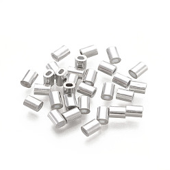 Platinum Oval Aluminum Sleeves Clamps, for Wire Rope Swage Clip, Platinum, 4x3x2mm, Hole: 1x1.5mm