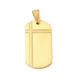 Золотой Вакуумное покрытие pvd 304 подвески из нержавеющей стали, прямоугольный шарм, золотые, 34.5x17.5x2 мм, отверстие : 7x5.5 мм
