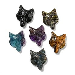 Смешанные камни Природные смешанные подвески драгоценных камней, лиса прелести, 35.5~37x27~28x12~13 мм, отверстие : 1.3 мм