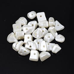 Creamy White ABS Plastic Imitation Pearl Beads, Nuggets, Creamy White, 7~9x5.5~8x4~6mm, Hole: 1.2mm, about 3800pcs/500g