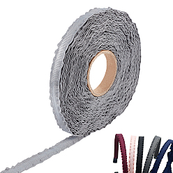Gris 1rouleau de ruban polyester, ruban tissé brodé, pour accessoires de vêtement, grises , 3/8 pouces (11 mm), environ 10.00 yards (9.14m)/rouleau
