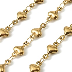 Настоящее золото 18K 304 ссылка цепи из нержавеющей стали сердце, с катушкой, пайки, реальный 18 k позолоченный, 12x6.5x3 мм