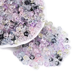 (52) Непрозрачная лаванда Прозрачное стекло Бисер, с блеском порошок, двухконусные, разноцветные, 6x5~5.5 мм, отверстие : 1.2~1.5 мм, Около 2250 шт / фунт