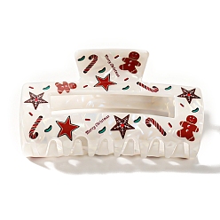 Белый Заколки для волос из пвх, аксессуары для волос для женщин и девочек, прямоугольные, белые, 83x44x41 мм