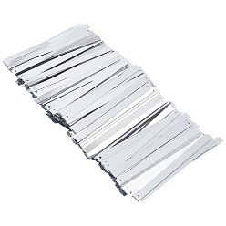 Silver 897Pcs PET Big Pendants, Rectangle, Silver, 76x5x0.2mm, Hole: 1.4mm, about 897pcs/130g