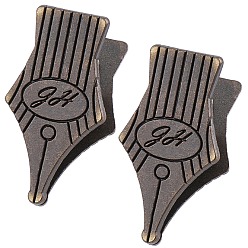 Античная Бронза 1 Пара зажимов из цинкового сплава в форме пера, для бумажного документа, школьные офисные принадлежности, античная бронза, 35.5x19x18 мм