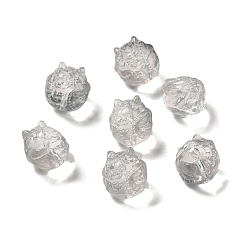 Гейнсборо Прозрачные стеклянные бусины, градиент цвета, дракон, светло-серые, 13.5x13x12.5 мм, отверстие : 1 мм