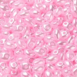 Pearl Pink Opaque ABS Beads, Oval, Pearl Pink, 6x4.5x3.3mm, Hole: 1.2mm, about 14516pcs/500g