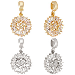 (52) Непрозрачная лаванда 4 шт. 2 цвета латунь паве прозрачный кубический цирконий европейские подвески, Подвески с большими отверстиями, плоские круглые со звездой Давида, разноцветные, 26 мм, отверстие : 5 мм, плоско-круглые: 18x16x3 mm, 2 шт / цвет