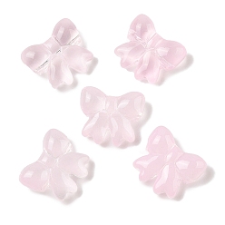 Pink Прозрачная аэрозольная краска стеклянные шарики, бантом, розовые, 15.5x17.5x7.5 мм, отверстие : 1.4 мм