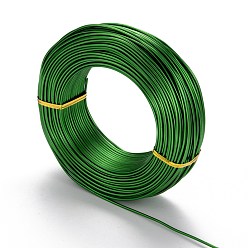 Green Round Aluminum Wire, Flexible Craft Wire, for Beading Jewelry Doll Craft Making, Green, 12 Gauge, 2.0mm, 55m/500g(180.4 Feet/500g)