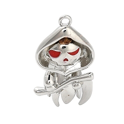 Ghost Подвески из латуни и эмали на Хэллоуин, стойки покрытие, долговечный, без свинца и без кадмия, платина, призрак, 22.5x13x9 мм, отверстие : 1 мм