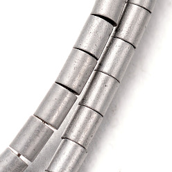 с Платиновым Покрытием Гальваническим немагнитные нити шарик синтетический гематит, колонка, с покрытием платиным, 2x2 мм, отверстие : 1 мм, около 189 шт / нитка, 15.7 дюйм