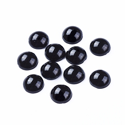 Черный Пластиковые глаза куклы, ремесленные глаза, для поделок, вязаные игрушки и чучела животных, полукруглый, чёрные, 10x4 мм