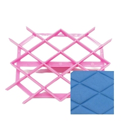 Pink Food Grade Plastic Cookie Printing Moulds, DIY Biscuit Baking Tool, Rhombus, Pink, 91x124x27mm