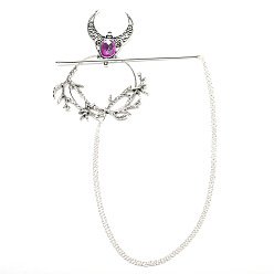 Фиолетовый Сплав дамские вилки для волос, аксессуары для волос для женщин и девочек, фиолетовые, 125x110 мм