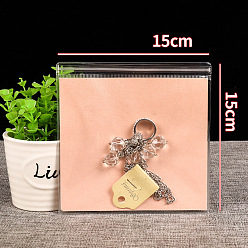 Прозрачный Прямоугольник ПВХ почтовый замок сумки, многоразовые упаковочные пакеты, самозапечатывающийся мешок для хранения ювелирных изделий, прозрачные, 15x15x0.026 см