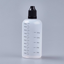 Clear Plastic Squeeze Bottle, with Graduated Measurements and Long Thin Teardrop, Smoke Oil Bottle, Clear, 11.2cm, Capacity: 100ml(3.38 fl. oz)