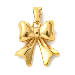 Золотой Вакуумное покрытие pvd 304 подвески из нержавеющей стали, бантом прелести, золотые, 25.5x24.5x8 мм, отверстие : 9.5x4.5 мм