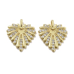 Настоящее золото 18K Латунные микро проложить кубического циркония подвески, без кадмия, без никеля и без свинца, сердце прелести, реальный 18 k позолоченный, 22.5x19.5x3.5 мм, отверстие : 2.5x2 мм