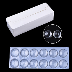 Прозрачный Прозрачные стеклянные кабошоны, полукруглые / купольные, прозрачные, 50x12 мм, 96 шт / коробка