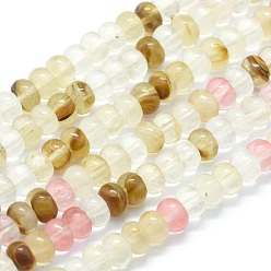 Узор Кожи Тигры Tigerskin стеклянные бусы пряди, рондель, 6x4 мм, отверстие : 1 мм, около 96 шт / нитка, 15.94 дюйм (40.5 см)